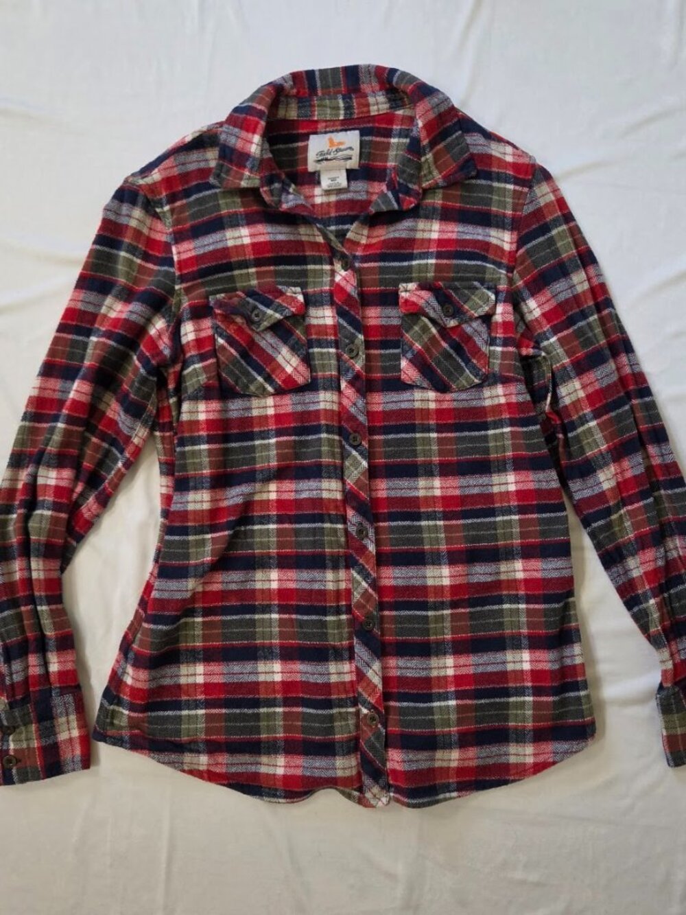 Field & Stream Red Blue Green Plaid Flannel Shirt | Size M | Button Front